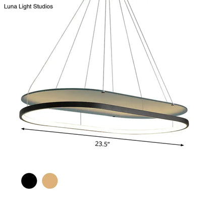 Modern black & gold led pendant chandelier for dining room