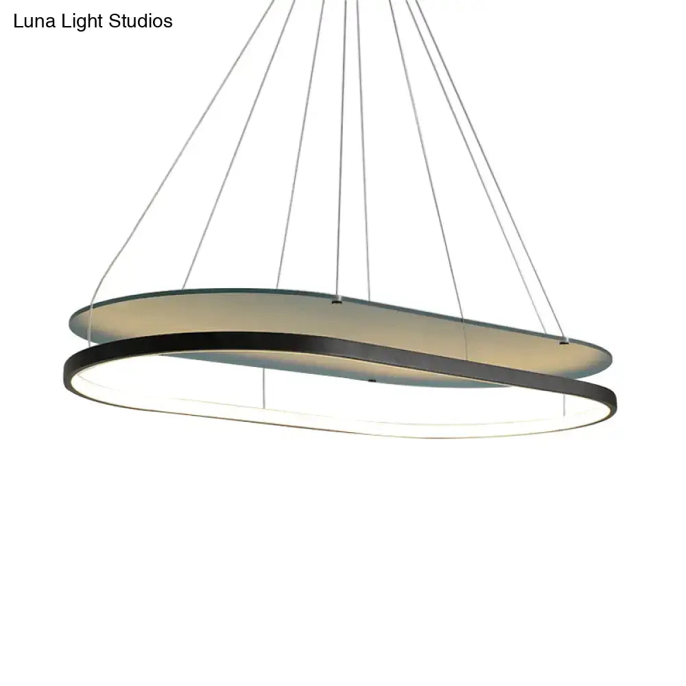 Modern black & gold led pendant chandelier for dining room