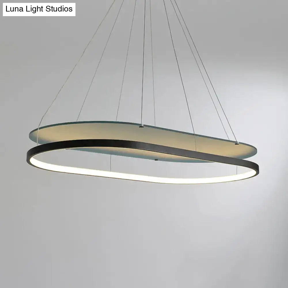 Modern black & gold led pendant chandelier for dining room
