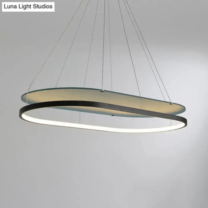 Modern black & gold led pendant chandelier for dining room