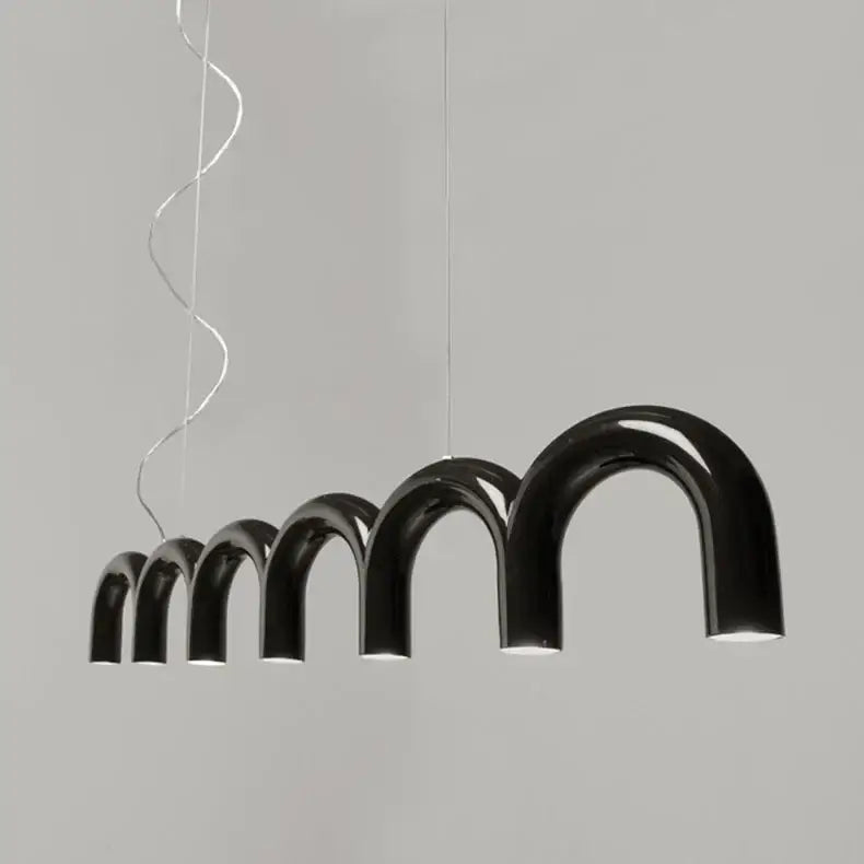Modern blue led arch chandelier dining room pendant light