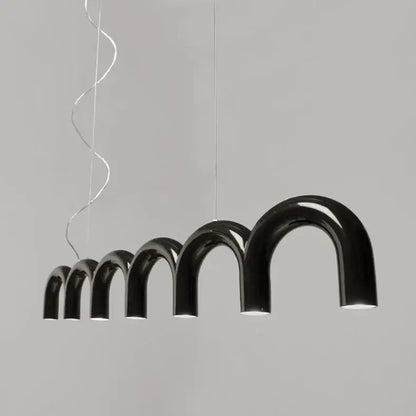 Modern blue led arch chandelier dining room pendant light
