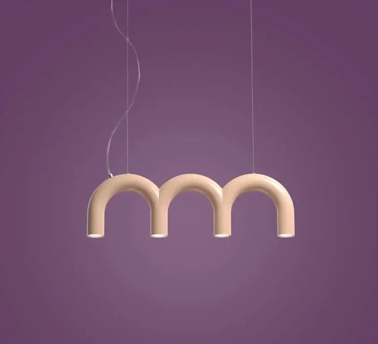 Modern blue led arch chandelier dining room pendant light