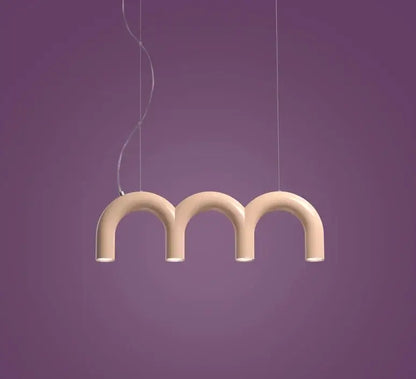 Modern blue led arch chandelier dining room pendant light