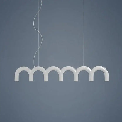 Modern blue led arch chandelier dining room pendant light