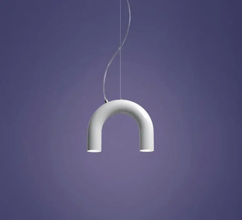 Modern blue led arch chandelier dining room pendant light