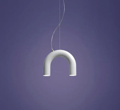 Modern blue led arch chandelier dining room pendant light