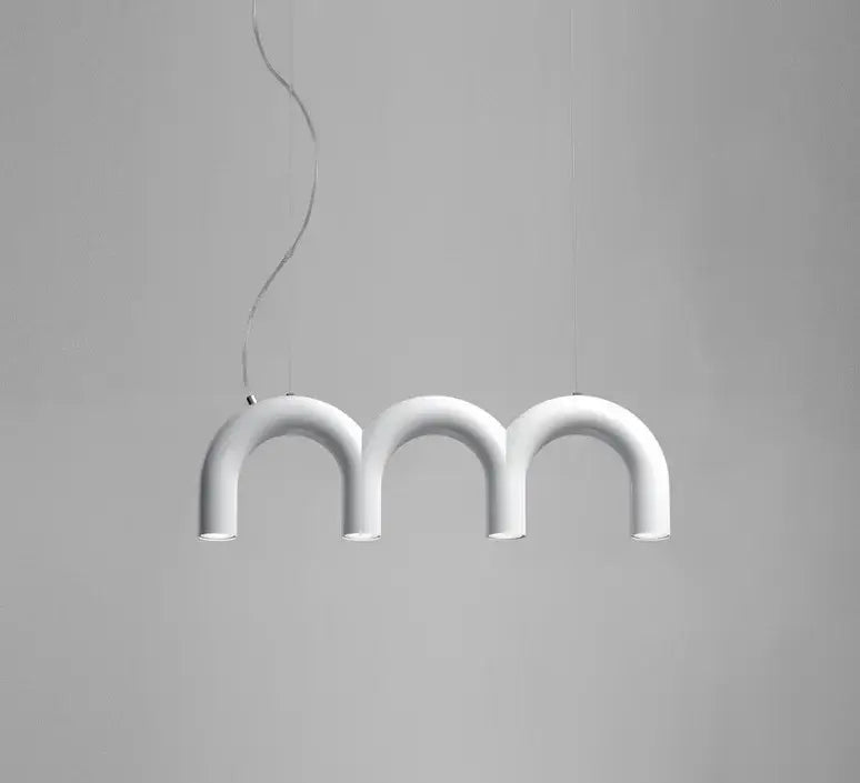Modern blue led arch chandelier dining room pendant light