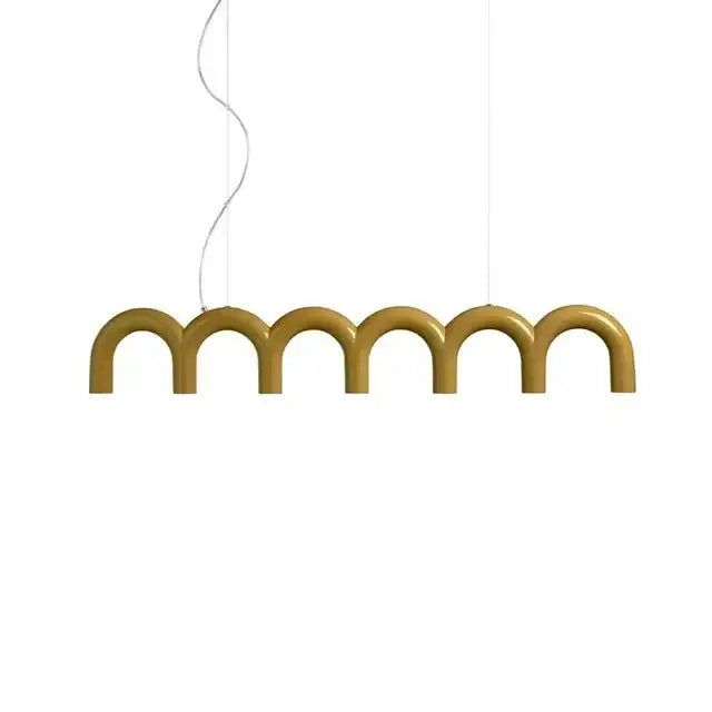 Modern blue led arch chandelier dining room pendant light