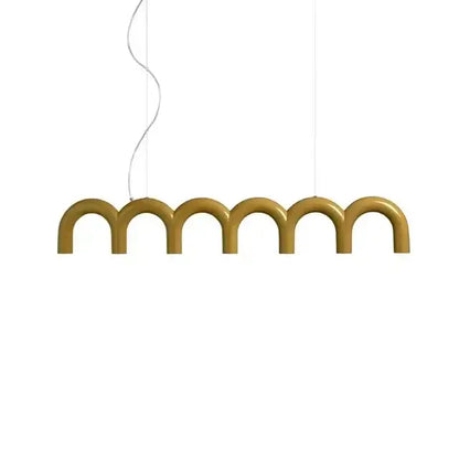 Modern blue led arch chandelier dining room pendant light