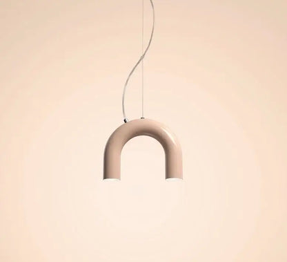 Modern blue led arch chandelier dining room pendant light