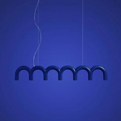 Modern blue led arch chandelier dining room pendant light