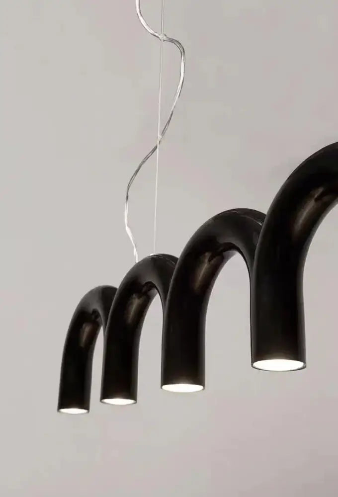 Modern blue led arch chandelier dining room pendant light