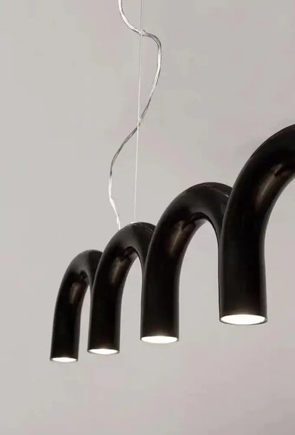 Modern blue led arch chandelier dining room pendant light