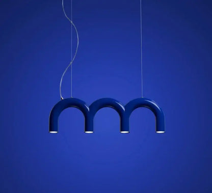 Modern blue led arch chandelier dining room pendant light