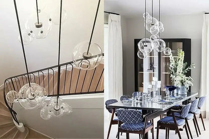 Modern gold led bubble chandelier living room pendant light