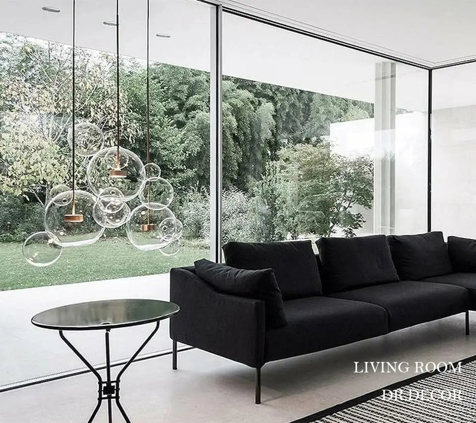 Modern gold led bubble chandelier living room pendant light
