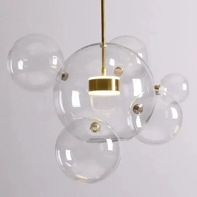 Modern gold led bubble chandelier living room pendant light