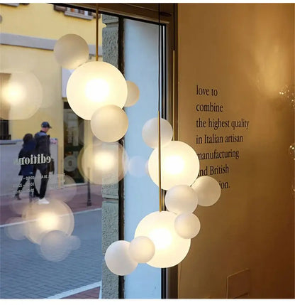 Modern gold led bubble chandelier living room pendant light