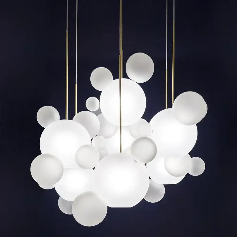 Modern gold led bubble chandelier living room pendant light