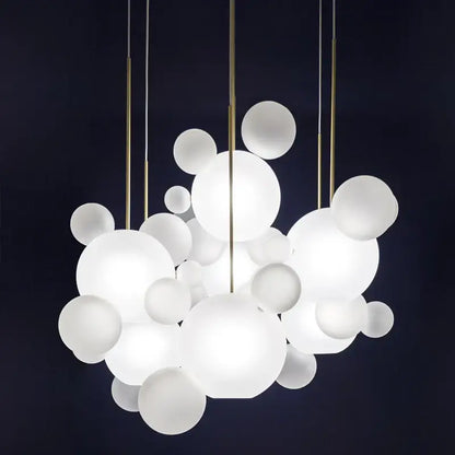 Modern gold led bubble chandelier living room pendant light