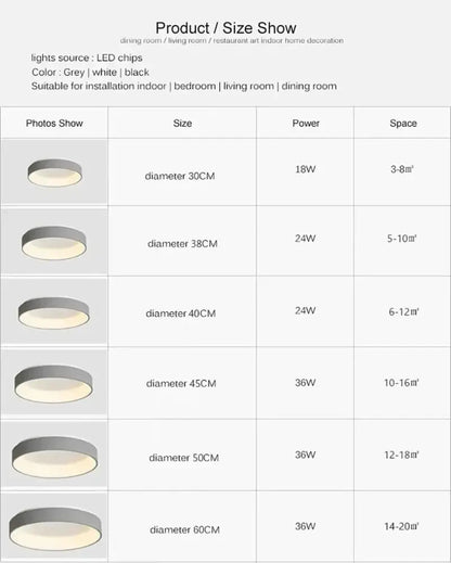 Modern white circular led ceiling light – living room warm glow