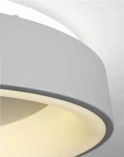 Modern white circular led ceiling light – living room warm glow