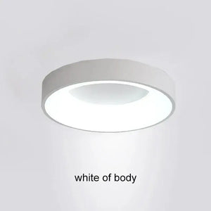 Modern white circular led ceiling light – living room warm glow