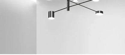 Modern gold & black led chandelier – living room minimalist light