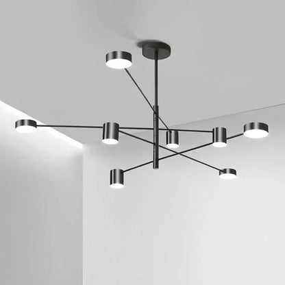 Modern gold & black led chandelier – living room minimalist light