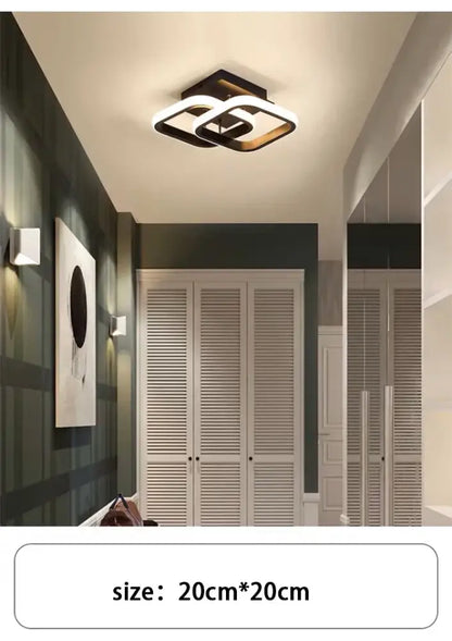 Modern black & white geometric led chandelier living room three color
