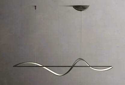 Modern gold curved led chandelier dining room pendant light