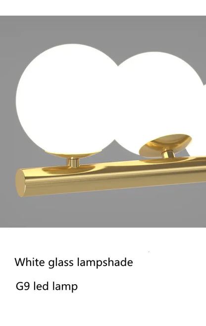 Modern gold linear led glass chandelier dining room pendant light