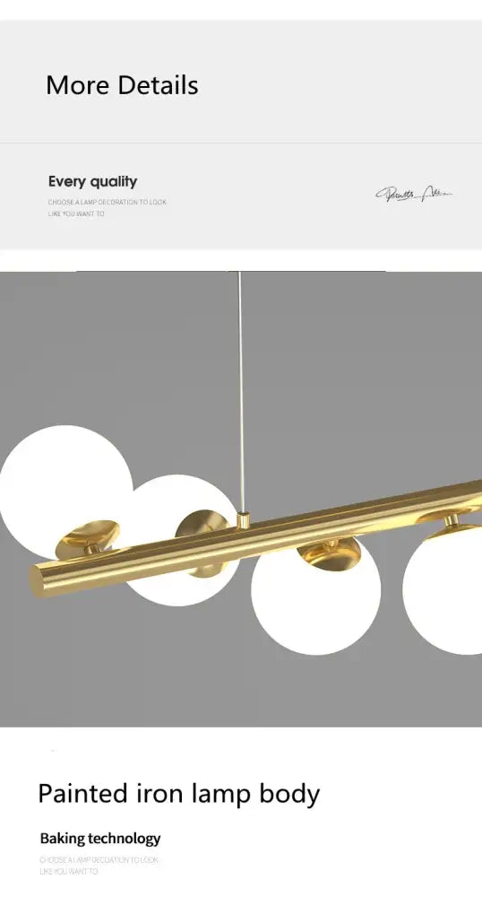 Modern gold linear led glass chandelier dining room pendant light
