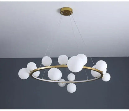 Modern black clear glass bubble led chandelier dining room light