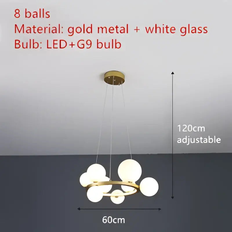 Modern black clear glass bubble led chandelier dining room light