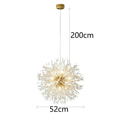 Modern gold branch led pendant – living room crystal chandelier
