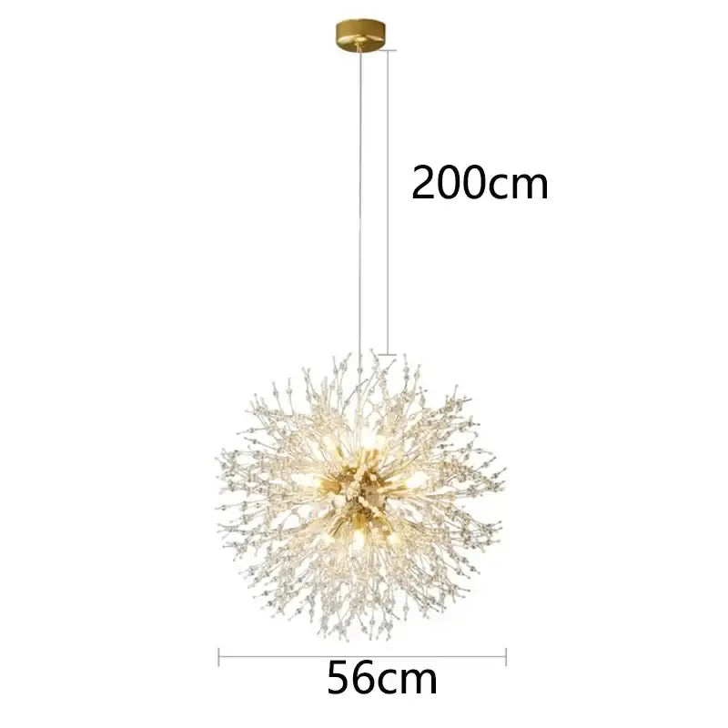Modern gold branch led pendant – living room crystal chandelier