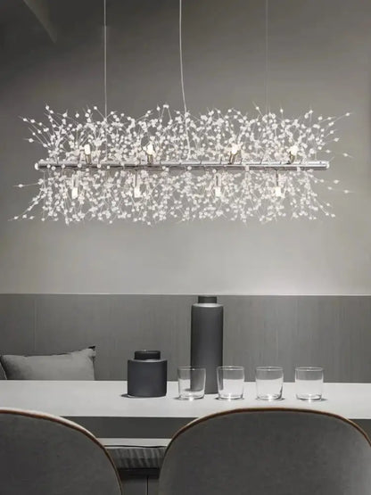 Modern gold branch led pendant – living room crystal chandelier