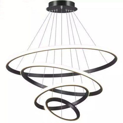 Modern black spiral led pendant lamp warm white dining room