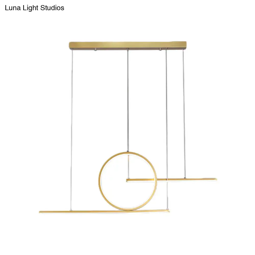 Modern black & gold led pendant light dining room warm white light