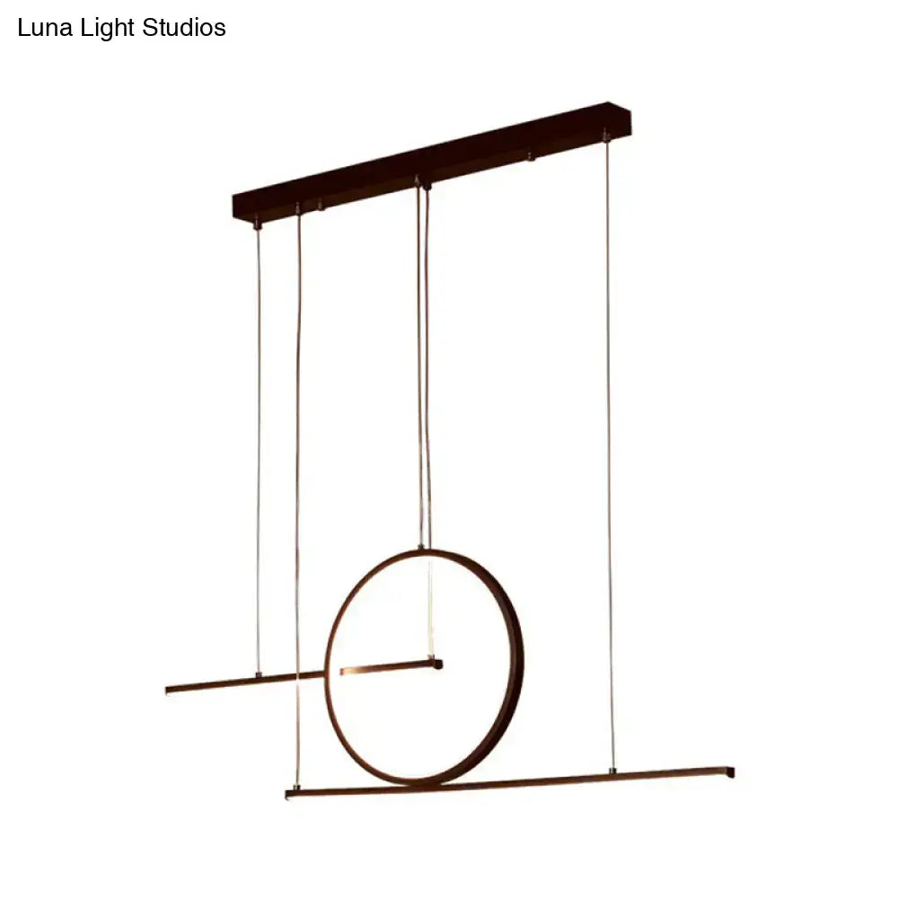 Modern black & gold led pendant light dining room warm white light