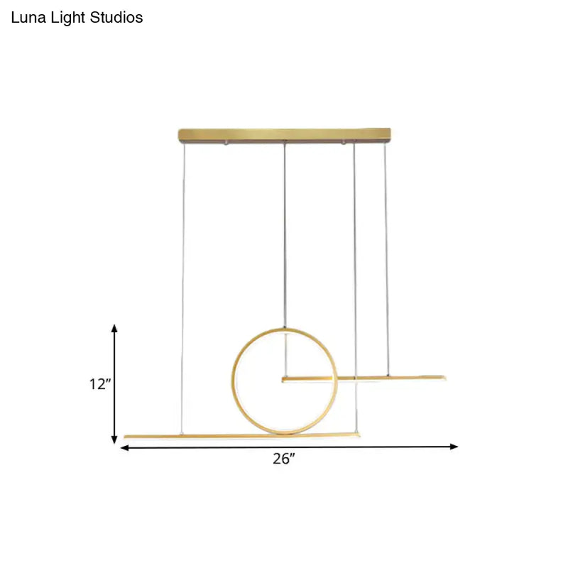Modern black & gold led pendant light dining room warm white light