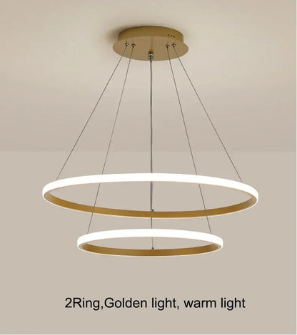 Modern gold spiral led pendant lamp dining room warm white