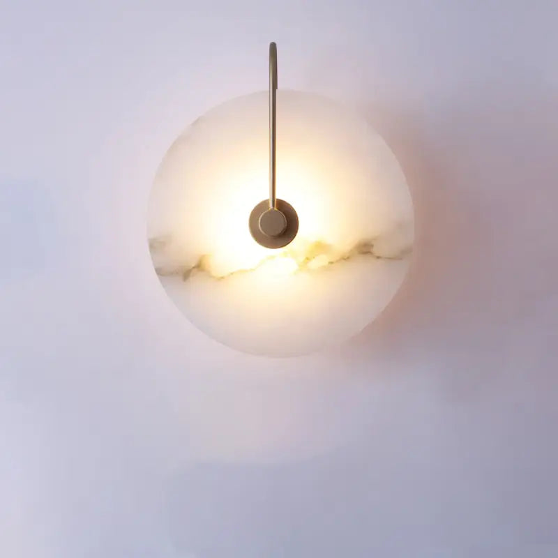Modern onyx and black metal modern marble wall lamp bedroom sconce