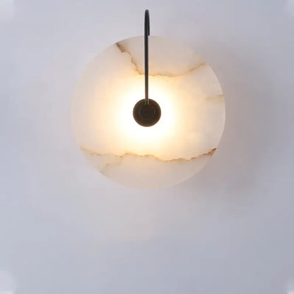 Modern onyx and black metal modern marble wall lamp bedroom sconce