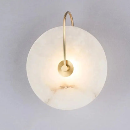 Modern onyx and black metal modern marble wall lamp bedroom sconce