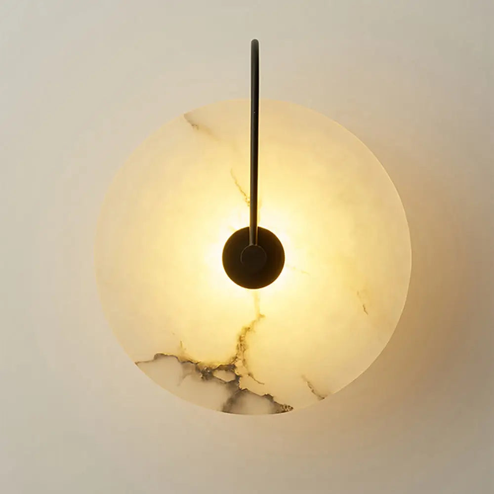 Modern onyx and black metal modern marble wall lamp bedroom sconce