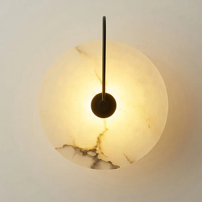 Modern onyx and black metal modern marble wall lamp bedroom sconce