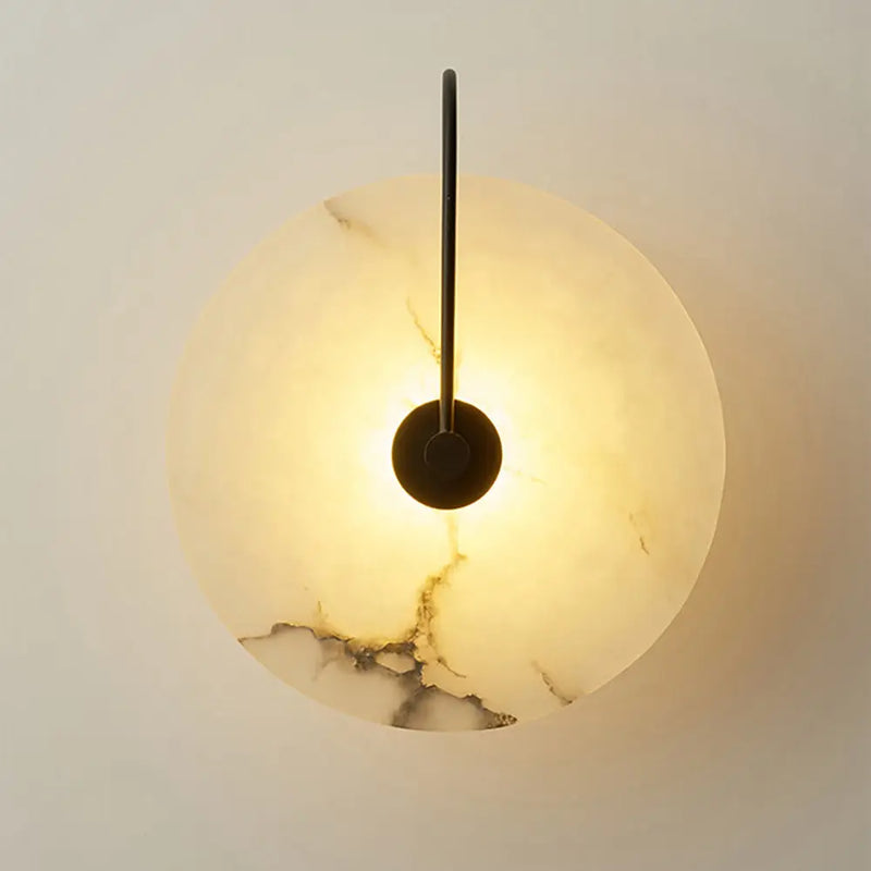 Modern onyx and black metal modern marble wall lamp bedroom sconce